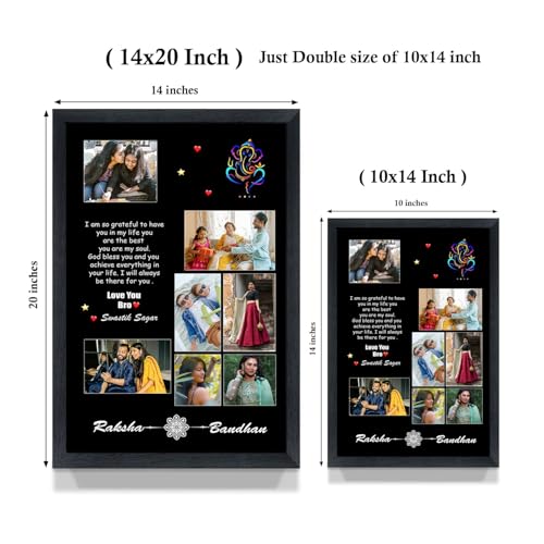 Image of Customized Collage Photo Frame, Gift for Friend, Anniversary, Wedding, Husband, Wife, Couple Special, (Special Gifts, 14 x 20 Inch)