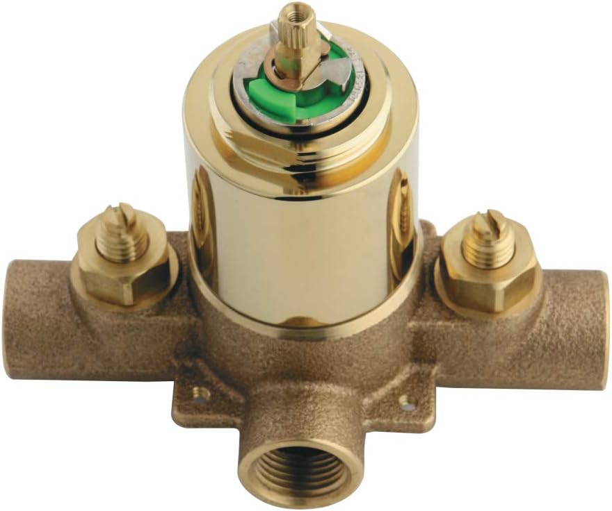 Kingston Brass KB657V Chatham Tub and Shower Valve, Brushed Brass 5.13 x 4.5 x 3.19