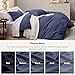 Bedsure Navy Duvet Covers Queen Size - Prewashed Cotton-Like Polyester Duvet Cover, Soft Queen Duvet Cover Set 3 Pieces with Zipper Closure, 1 Duvet Cover 90x90 inches and 2 Pillow Shams