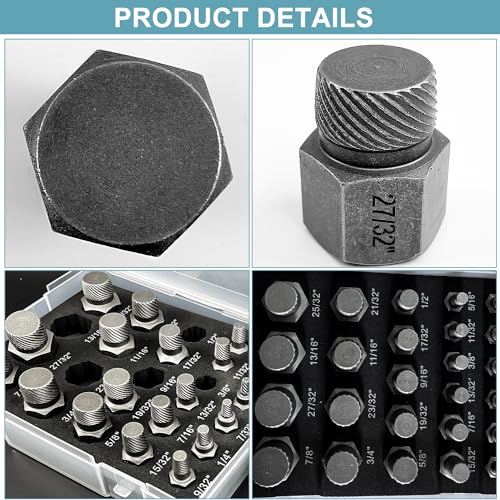 25-teiliges Schraubenausdreher Set Profi, Linksausdreher Set, Screw Extractor mit Tragetasche zum Entfernen von Gebrochenen Bolzen, Schrauben, Steckschrauben