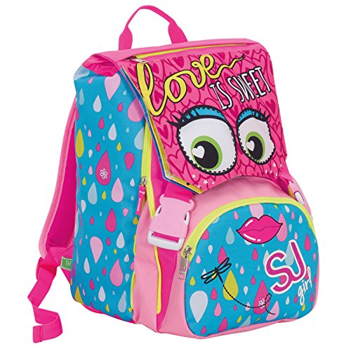 Zaino Scuola Estensibile SJ Gang, Blu Rosa, 28 Lt