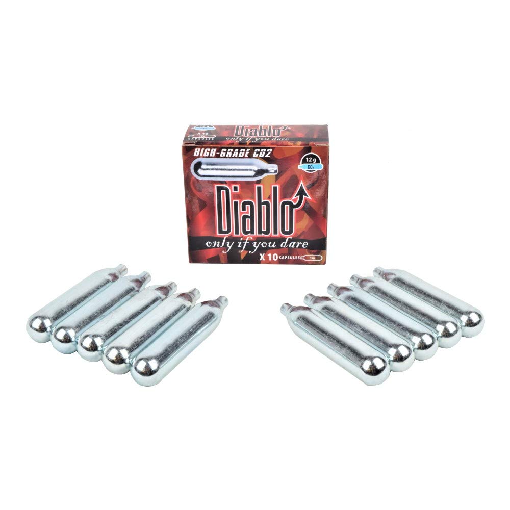 Diablo Bombolette CO2 12g per Softair e Paintball, Confezione da 10 Capsule, Alta Qualità