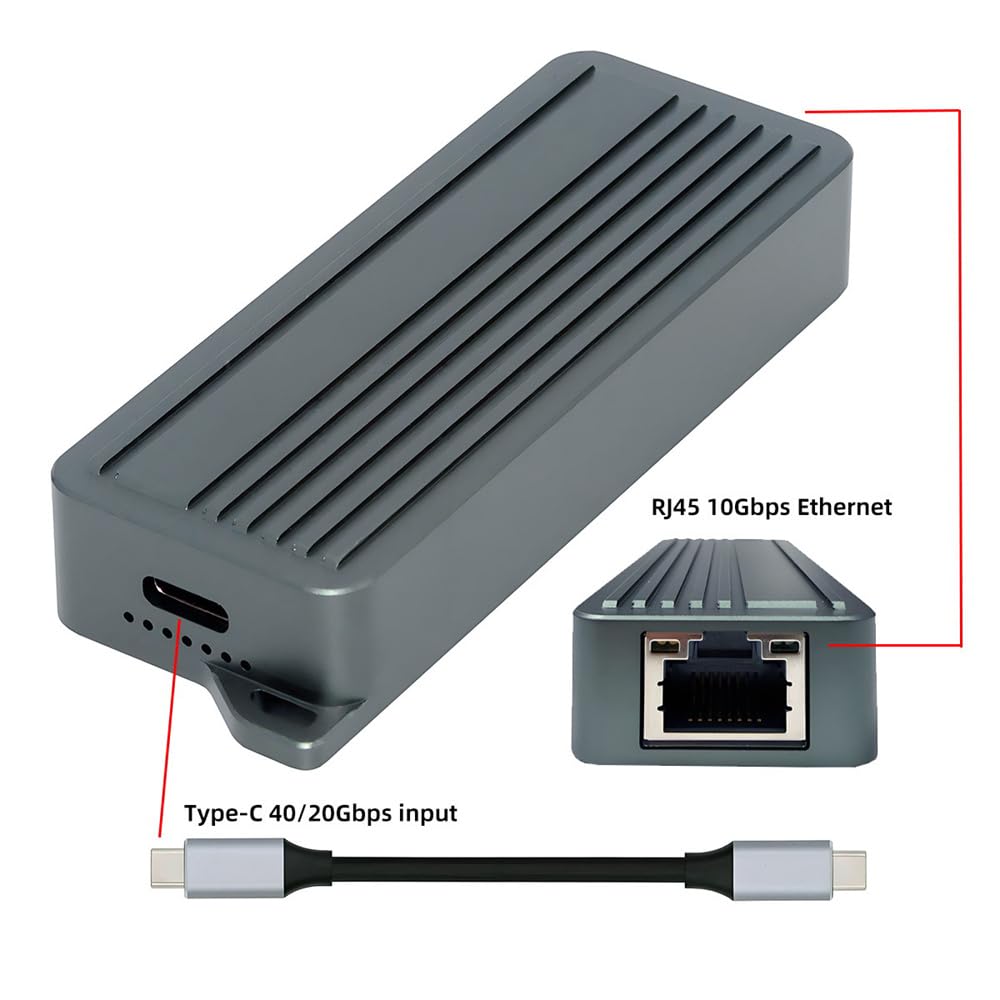 xiwai Type-C USB4 USB3.2 Gen2 USB-C a 10 Gbps GBE Gigabit 10000 Mbps Ethernet Network 5 Gbps 2.5 Gbps Cavo adattatore LAN RTL8159 per laptop desktop NAS