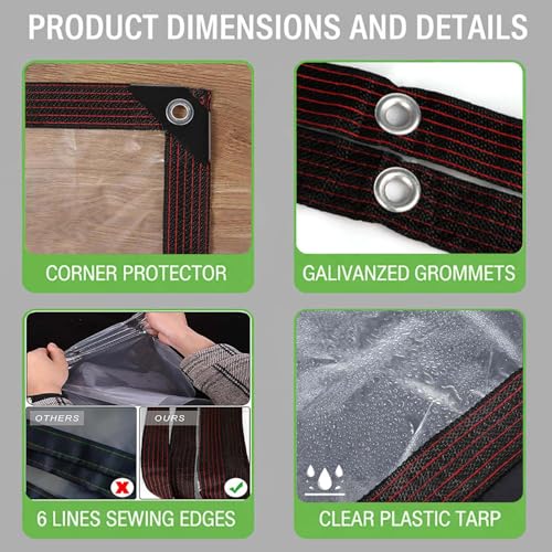 Lona de vinilo de plástico transparente impermeable de 0.12 mm para techos de invernaderos 4