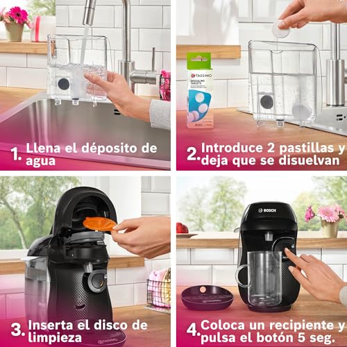 Miniatura 7 de Bosch - Cafetera Tassimo Happy Friendly, Pastillas Descalcificadoras Incluidas, Hasta 70 Bebidas, Onetouch, Intellibrew , Negro, Tas102ea