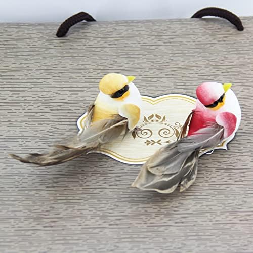 CreepyParty Artificial Birds on Clips Feather Foam Decorative Little Birds Christmas Tree Decoration Craft Bird Ornaments (12 Pieces)