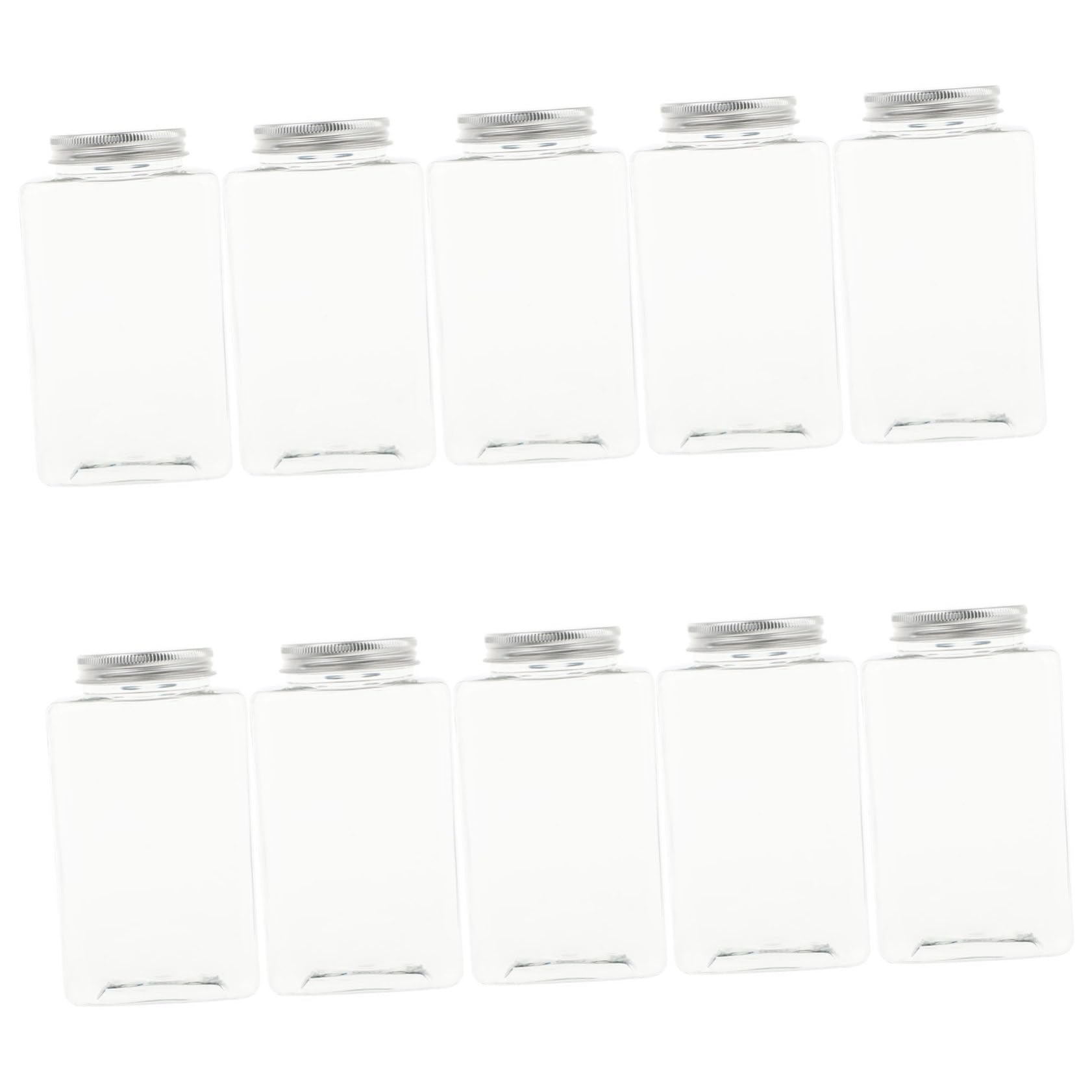 Hohopeti 10pcs Simple Milk Tea Bottles Plastic Drink Cups Juice Storage for Home Restaurant Cafe