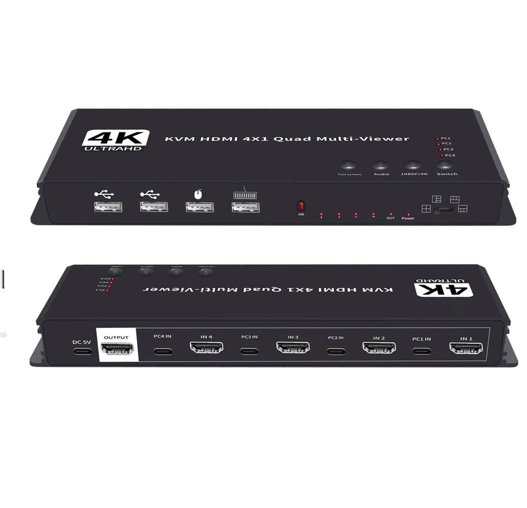 Etzin 4 Ports Quad KVM HDMI-Compatible Multiviewer 4K 4 in 1 Out 1080P Quad Screen Multi Viewer HDMI Multi-Viewer Seamless Switch 5 Viewing Modes，Shares 4 USB Devices on 4 Computers-EPL-990H.. (B0C5MXMSH1) Amazon Price History, Amazon Price Tracker