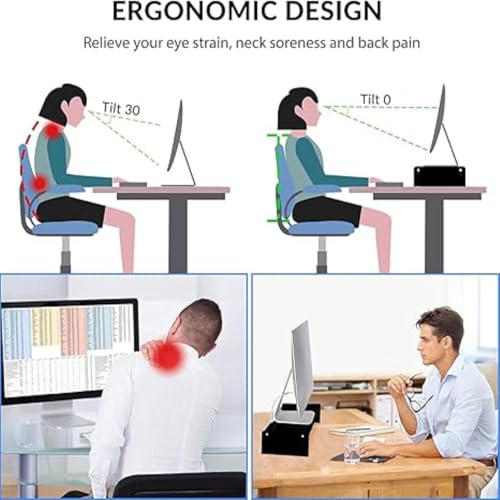 Image of Home Sparkle Bamboo Wooden Monitor Stand Riser | Ergonomic Shelf for Laptop, Keyboard & Accessories |Desk Organizer for Office, Home, Studio, Gaming & Study Tables (SH2270)