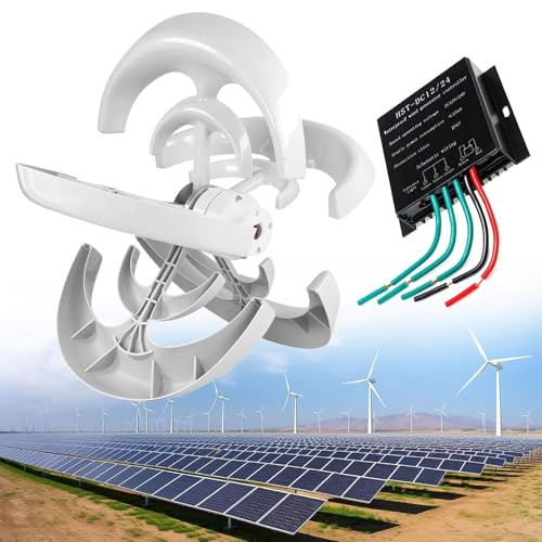 Generatore di turbina eolica, kit di turbina eolica ad asse verticale fai da te, generatore a magnete permanente trifase, generatore a turbina eolica micro (bianco 12 V)
