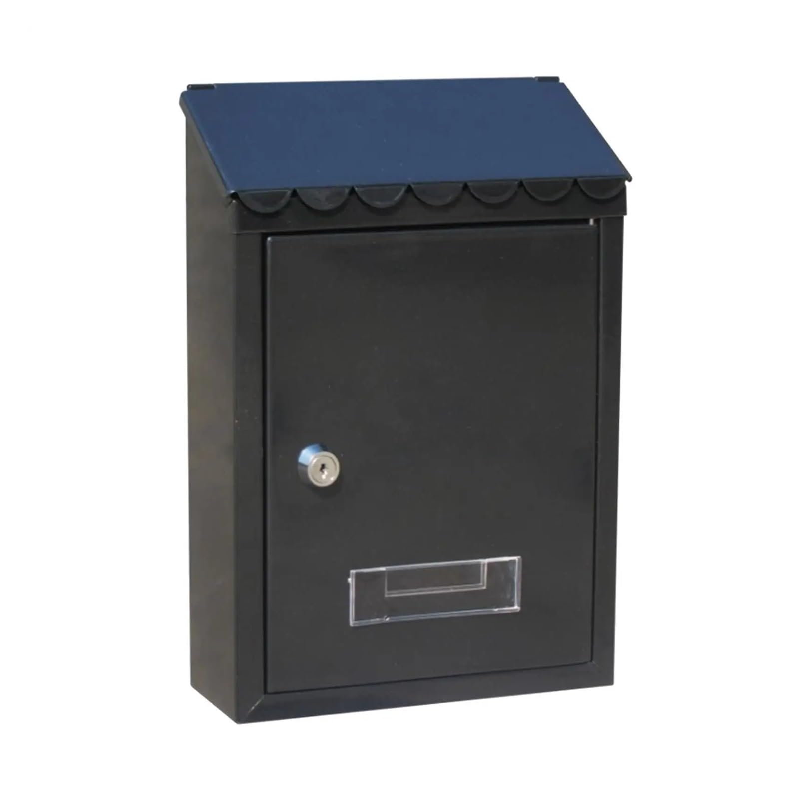 Post Box Rust-proof Mailbox 22x6.5x30CM Wall Mounted Mail Box Secure Case(Black)