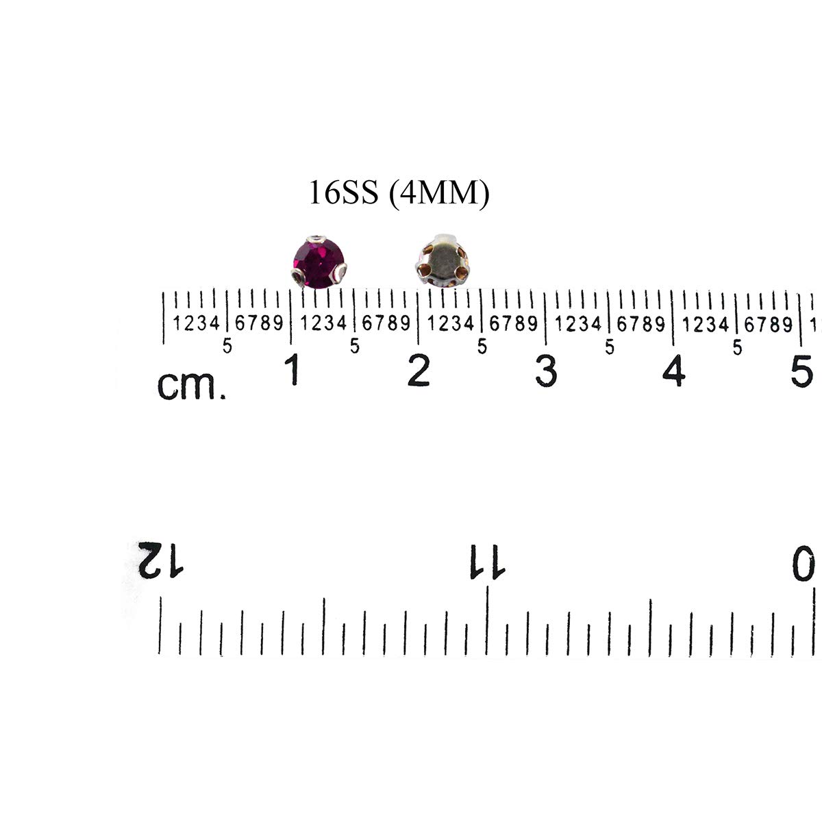Embroiderymaterial Round Shape Sew on Glass Crystal Rhinestones with D Shape Claws for Craft, Embroidery and Jewellery Making-4MM(288 Pieces) Pink 1
