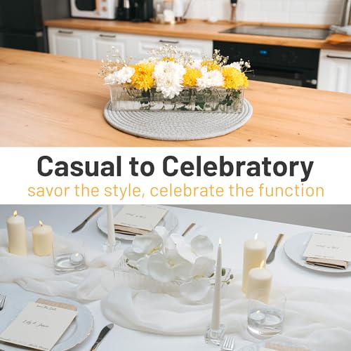 D&D Living 2 Pack Leak-Proof Wave Design Acrylic Long Vases For Centerpieces - 24 Inch Clear Flower Rectangle Vase As Floral Centerpieces For Tables thumb #4