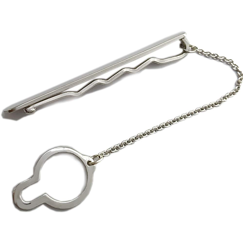 Fermacravatta in argento 925 millesimi rodiato con iniziali incise personalizzate.