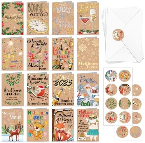 Cartes De Vœux Vierges En Papier Nacré Avec Enveloppes U2013 11,4 X 15