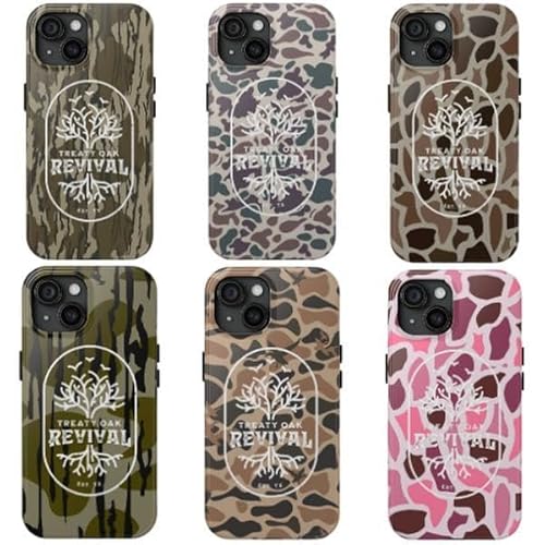 Treaty Oak Revival Camo Phone Case – Country Band Tree Design Phone Cover – Western Rustic Camouflage Aesthetic