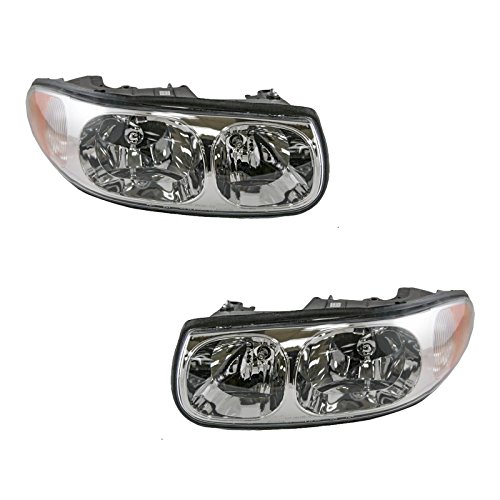 Image of TRQ Headlight Assembly Set GM2502209 GM2503209 Compatible with 2000-2005 Buick LeSabre