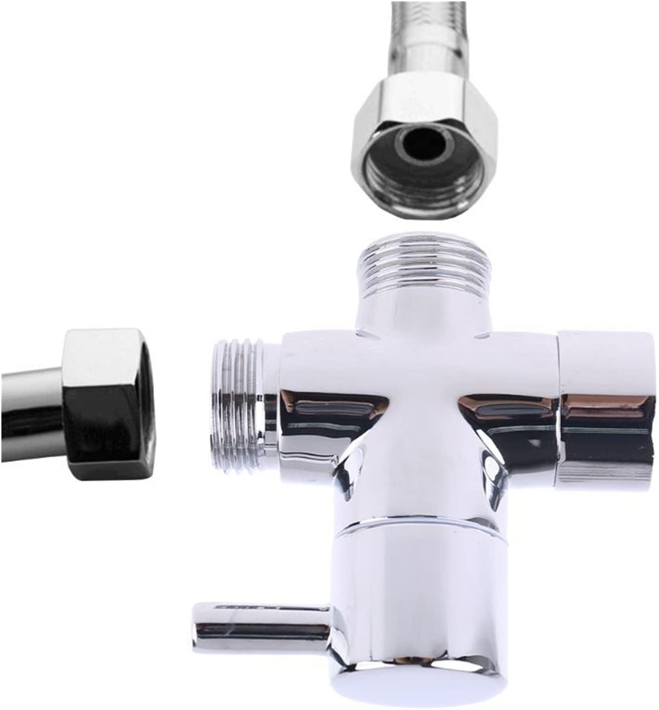 Chrome Brass G1/2" T-Adapter 3 Ways Valve Shower Diverter Water Separator Toilet G88B