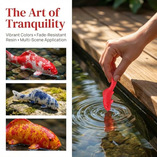 Image of Beaupretty Small Fish Statue 5 Pcs Aquarium Decor Fake Koi Fish Ornaments Realistic Tank Decorations for Home and Office Terrariums