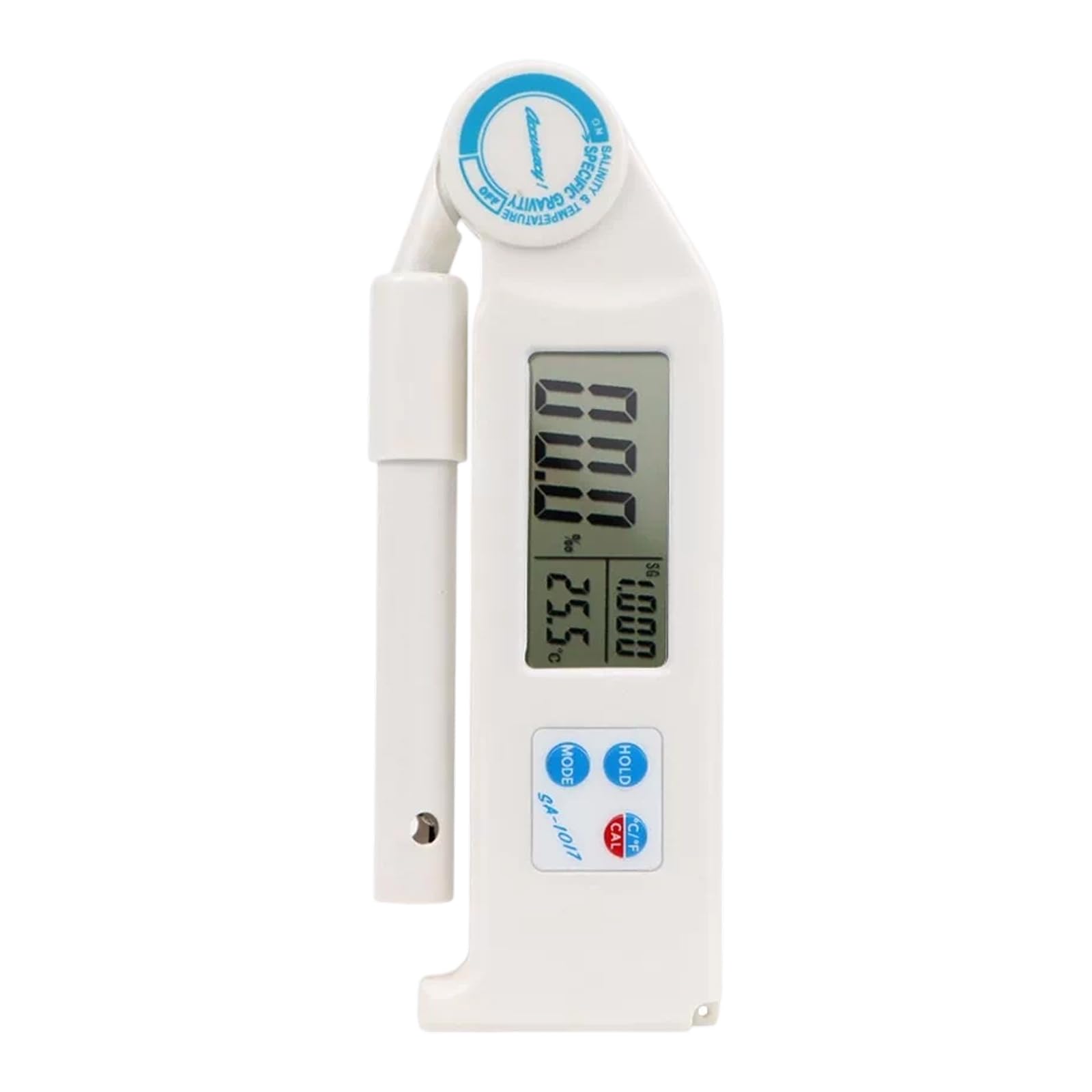 BWANGIAO Digital Saltwater Tester Foldable Probe for Aquariums Pools Lab Measure Salinity Temperature Specific Gravitation