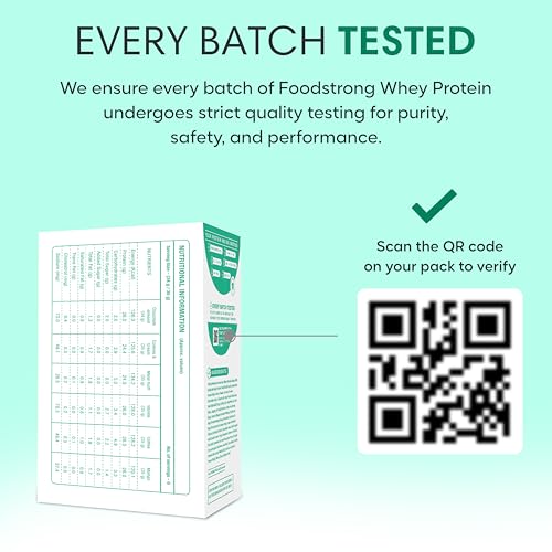 Image of Foodstrong Whey Protein Powder (Concentrate + Isolate), 100% Hormone Free Grass-Fed Whey, 24G Protein & 6.6G BCAA, With Turmeric & Digestive Enzymes, Rainbow Pack Of 6 Sachets, 208G