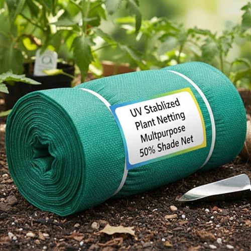 Multipurpose 50% Garden Balcony Agriculture Sun Protection UV Stabilized Plant Netting Shade Net Green (Green, 10FT X 150FT)