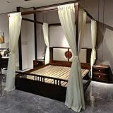 Zeihyeurus Cortinas De Cama con Dosel,Mosquitera De Cortina De Cama con Dosel De Poste De 4 Esquinas,Cortinas para Cama con Dosel De Cuatro Esquinas,Apertura De Tres Lados,para DecoracióN