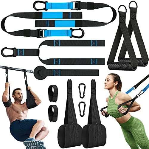 Resistance Training Kit, Resistance Trainer for Full-Body Workout, Exercise Bands with Ab Straps, Door Anchor, Workout Guide for Home Gym