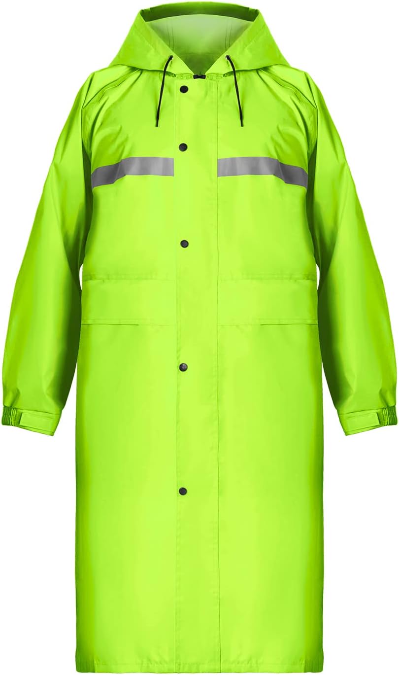 Coralrain Long Hooded Raincoat Safety Waterproof Emergency Rain Jacket Poncho for Men Women Adults