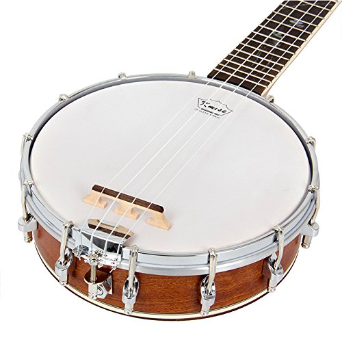Kmise Banjo Ukulele 4 String Ukelele Uke Concert 23 Inch Size Maple With Bag Tuner (Black Sapele) #TOP3