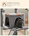 Feandrea Cat Tree, Small Cat Tower with Widened Perch for Large Cats Indoor, Kittens, 37.8-Inch Multi-Level Cat Condo, Scratching Posts and Ramp, 2-Door Cat Cave, Cat Basket, Light Gray UPCT51W