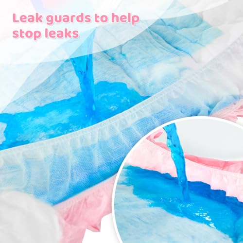 Image of Littleforbig Adjustable Tapes Adult Diaper 10 Pieces - ABDry Ultra Absorbent Diapers 6500 mL Pink (Medium 28 inch-38 inch)