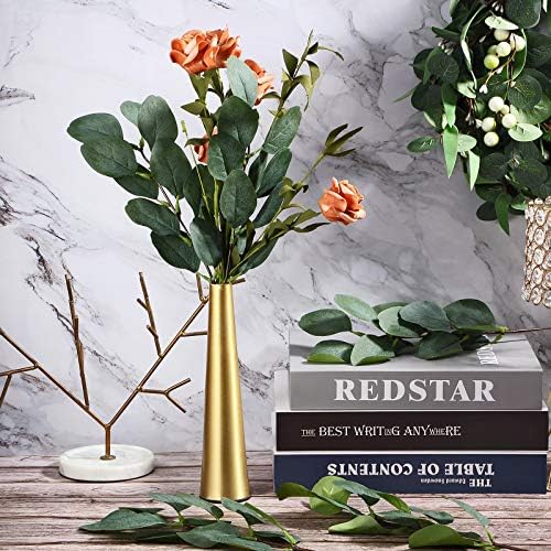 30 Pieces Artificial Eucalyptus Leaf Stem Long Oval Eucalyptus Artificial Greenery Leaves for Wedding, Holiday, Garden, Home, Office, Greens Decor