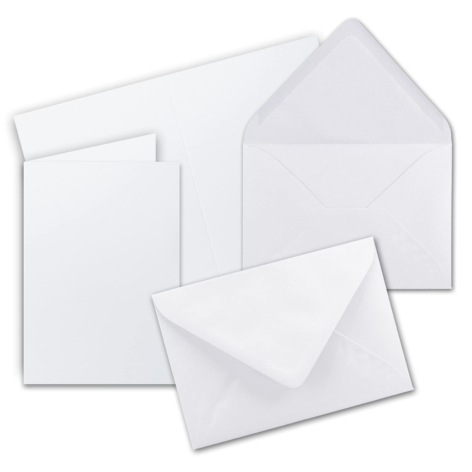 Folding Cards A6 Set High White/Kristall White Envelopes – 105 mm x 148 mm – Very Stable – Inkjet – Quality Brand: Neuser Colourful 25 Karten-Sets Kristallweiß