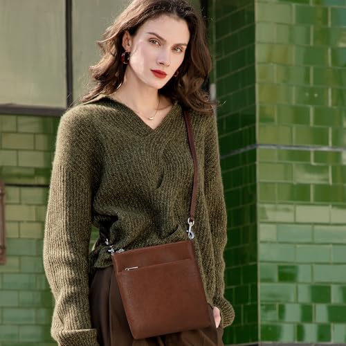 Image of befen Genuine Leather Crossbody Purses for Women Travel Cross Body Bags Lightweight with Adjustable Shoulder Strap