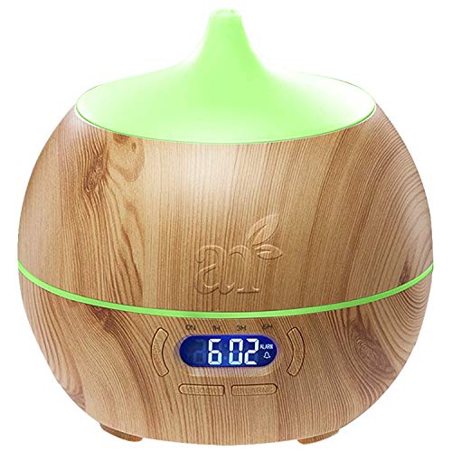 ArtNaturals Essential Oil Diffuser and Humidifier with Bluetooth Speaker Clock - (13.5 Fl Oz / 400ml Tank) - Electric Cool Mist Aromatherapy for Office, Home, Bedroom, Baby Room