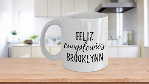 Miniatura 3 de Feliz Cumpleanos Brooklynn Mug Spanish Happy Birthday Personalized Name Gift Coffee Tea Cup 11 oz