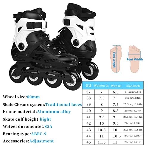 Roller Blades,Inline Skates For Men,Women Fitness Rollerblades Outdoor,Speed Racing Roller Skates For Adult,Beginners,Unisex (Black, Men9.5/Women10) #TOP4