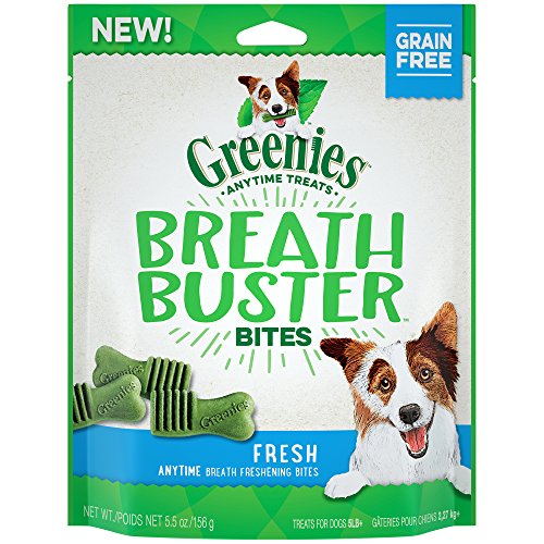 DISCONTINUED BY MANUFACTURER:GREENIES BREATH BUSTER BITES Treats for Dogs Fresh Flavor, 5.5 oz. Bag
