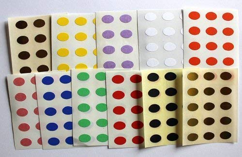 Mini Label 165 Etichette Autoadesive A Forma Di Mezza Luna - 10x5mm - Misto Colori Per Codifica E Organizzazione - 2