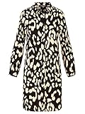 vorn durchgeknöpft ApartFashion Women\'s APART Kleid mit Print Dress, Schwarz/Creme, 36