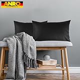 Kissenbezug Kunstleder Dekokissen Sofakissen Leder-Kissenbezüge Kissenhülle Kissen KUMO Schwarz 30x50cm ohne Füllung