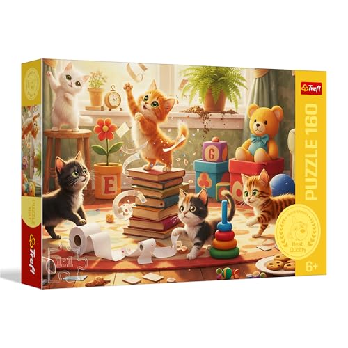 Trefl - Puzzle 160 Teile, Katzenstreiche, Tierpuzzles, 5+