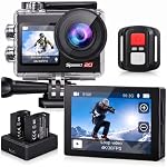 Action Camera 4K 30FPS Touch Screen, 20MP Waterproof Underwater Camera with 5X Zoom, 170° Wide Angle & EIS, WiFi Remote – Perfect for Snorkeling, Diving & Adventure Sports (Black)