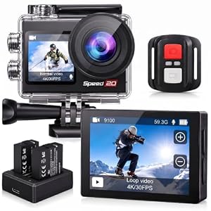 Hiicam 4K Action Camera 20MP Touch Screen WiFi EIS 131FT Waterproof