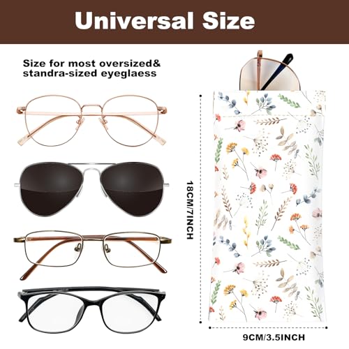 Image of Anikathy 2Pcs Sunglass Eyeglass Glasses Case Soft PU Leather with Cleaning Cloth Portable Glasses Pouch Bag for Men Women