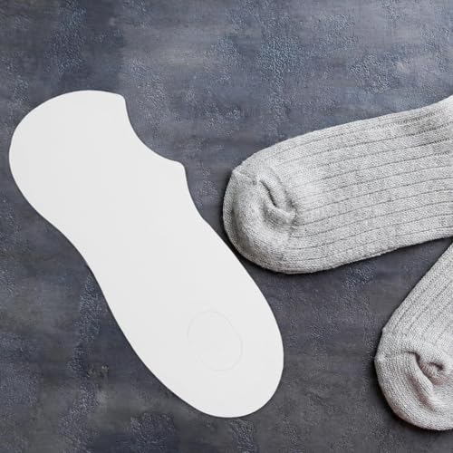 Image of 100pcs White Curved Sock Display Cards for Low-Cut Socks