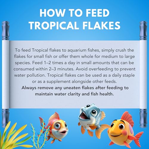 Image of Tropical Flakes 25g Fish Food with 52% Protein for Guppy,Betta Fish,Guppy Fries,Tetra and All Types of Tropical Fishes