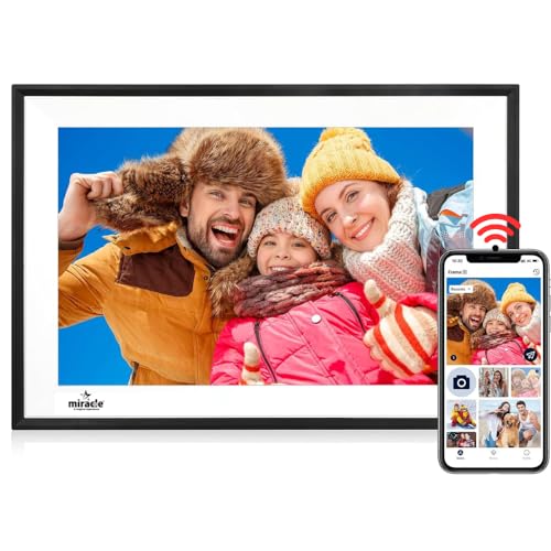 Image of MIRACLE DIGITAL 15.6 Inch WiFi Digital Photo Frame, Digital Picture Frame WiFi,Touch Screen 32GB Storage Photo Frame with Auto-Rotate Instant Share Photo /Video Sharing via Frameo App, Gift for Mom