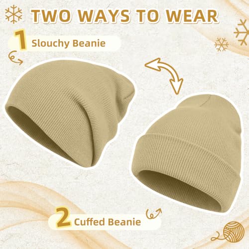 Image of ZOORON Beanie for Men Women Slouchy Winter Beanie Hats Cuffed Skull Caps
